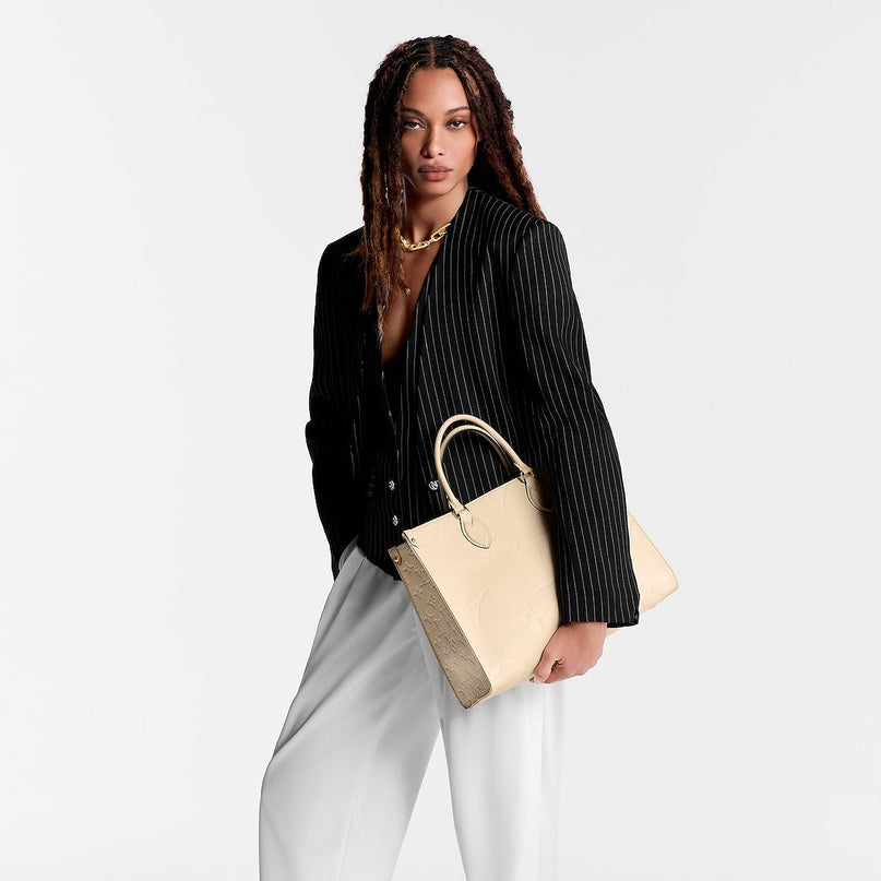 Cabas OnTheGo MM - LV - Blanc Crème