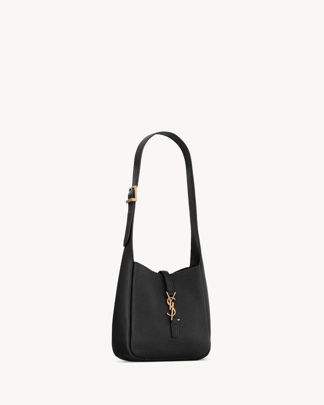LE 5 A 7 BABY SOUPLE EN CUIR GRAINÉ  - YSL - Noir