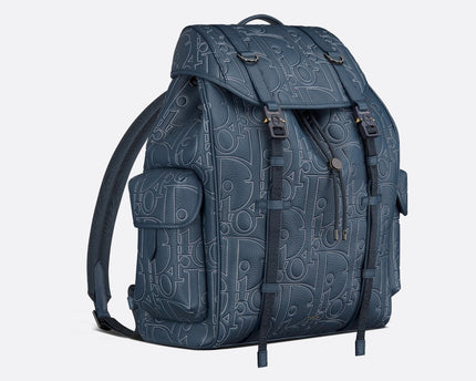 Sac à dos à rabat Dior Hit The Road - Bleu nuit