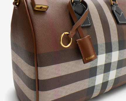 Sac bowling Check - BURBERRY - Marron