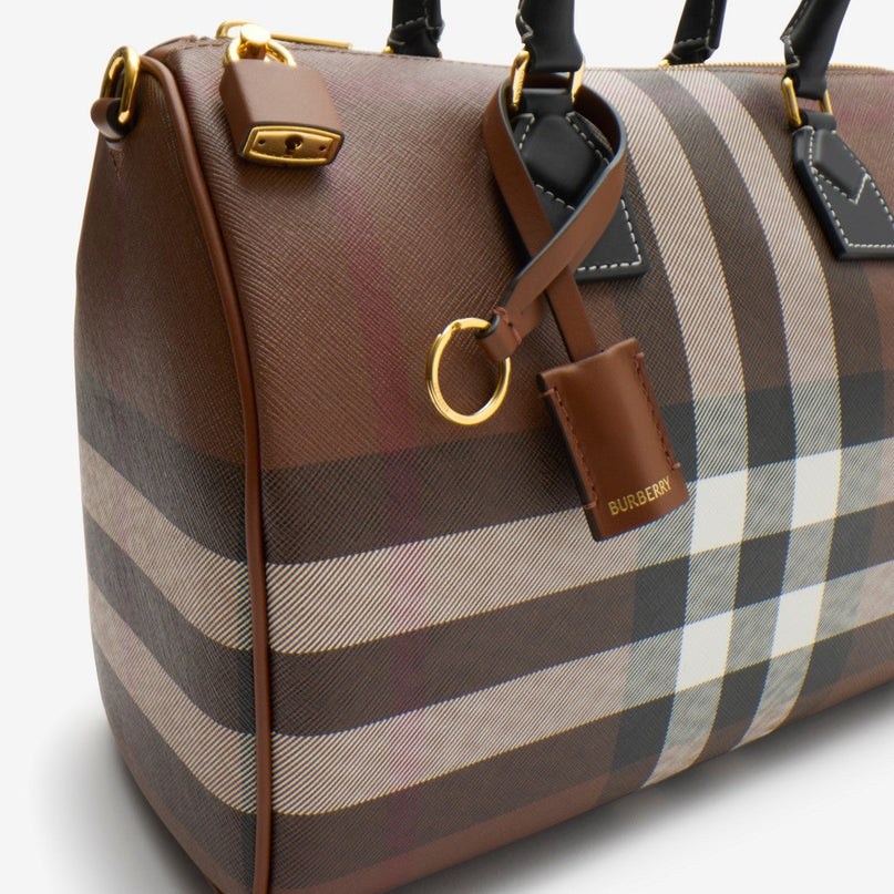 Sac bowling Check - BURBERRY - Marron