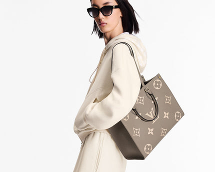 Cabas OnTheGo MM - LV - Gris Blanc