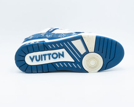 Sneaker LV Trainer Monogram Denim White Blue