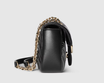 Sac à épaule GG Marmont petit format - Noir