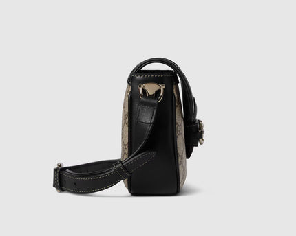 Sac à épaule Gucci Horsebit 1955 Soft petit format - Noir