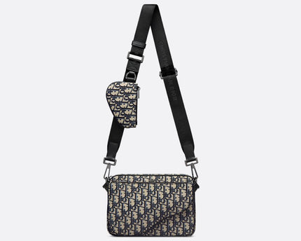 Triple Pouch Saddle Dior Noir et Beige