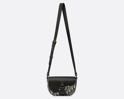 Mini sac Messenger Dior à rabat Saddle Toile - Beige