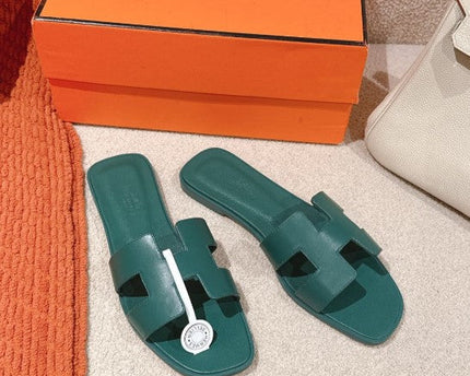 Hermes - Claquettes Vert Bouteille