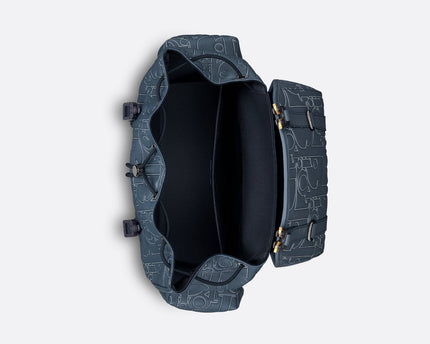 Sac à dos à rabat Dior Hit The Road - Bleu nuit
