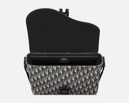 Sac Messenger à rabat Saddle Medium Dior - Beige Noir