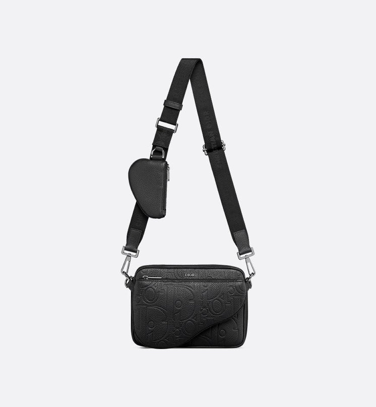 Triple Pouch Saddle Cuir Dior - Noir