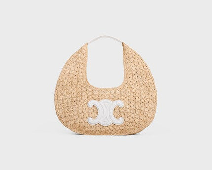 Celine - HOBO BAG IN Raffia and Calfskin