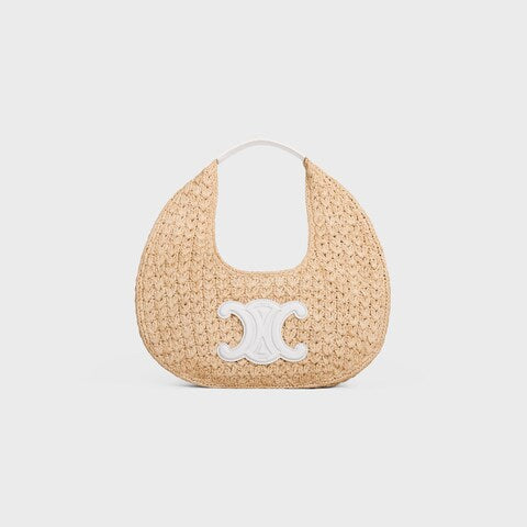 Celine - HOBO BAG IN Raffia and Calfskin