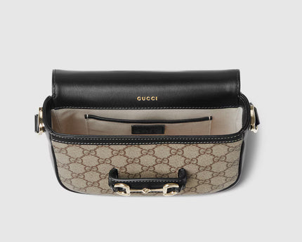 Sac à épaule Gucci Horsebit 1955 Soft petit format - Noir