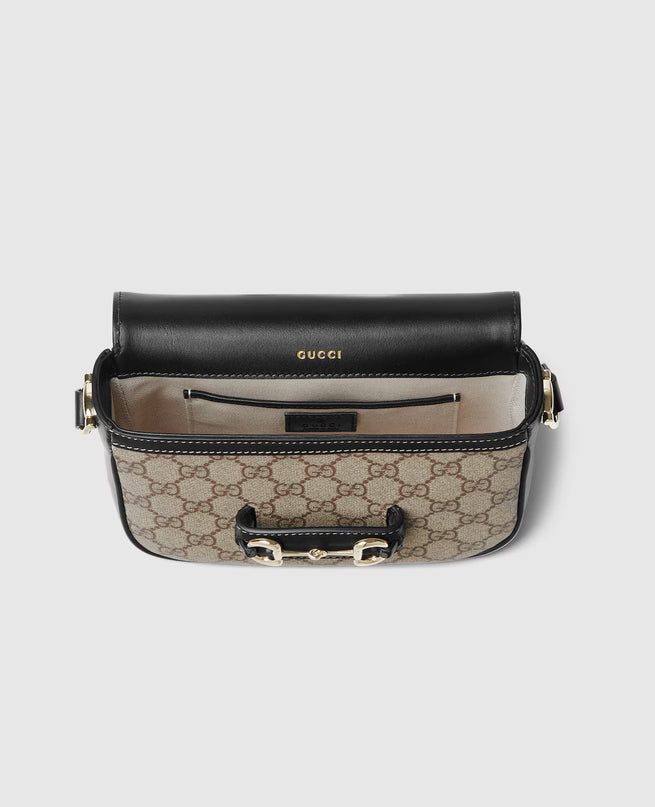 Sac à épaule Gucci Horsebit 1955 Soft petit format - Noir
