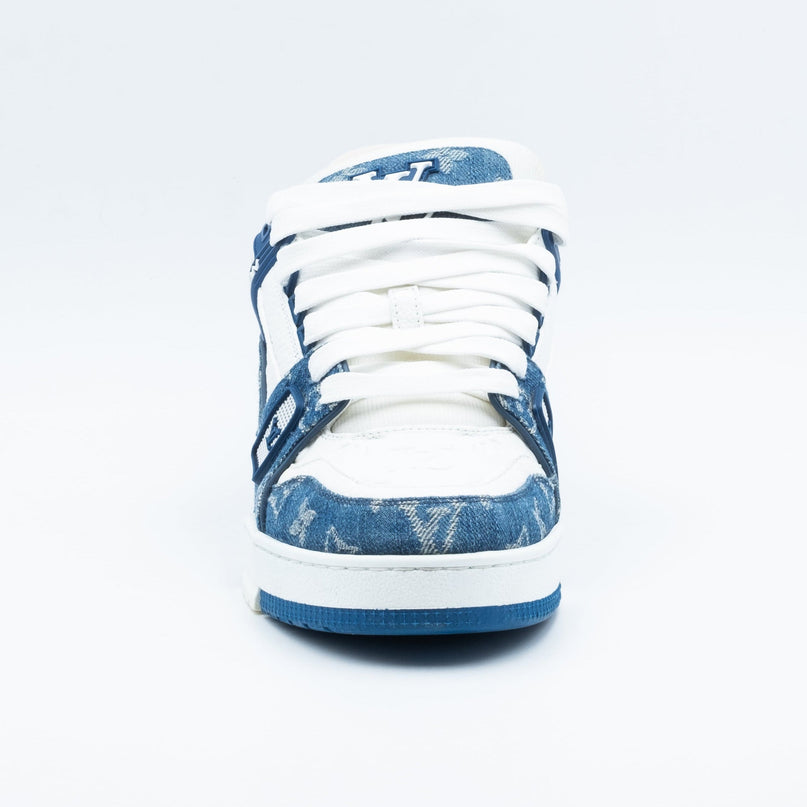 Sneaker LV Trainer Monogram Denim White Blue