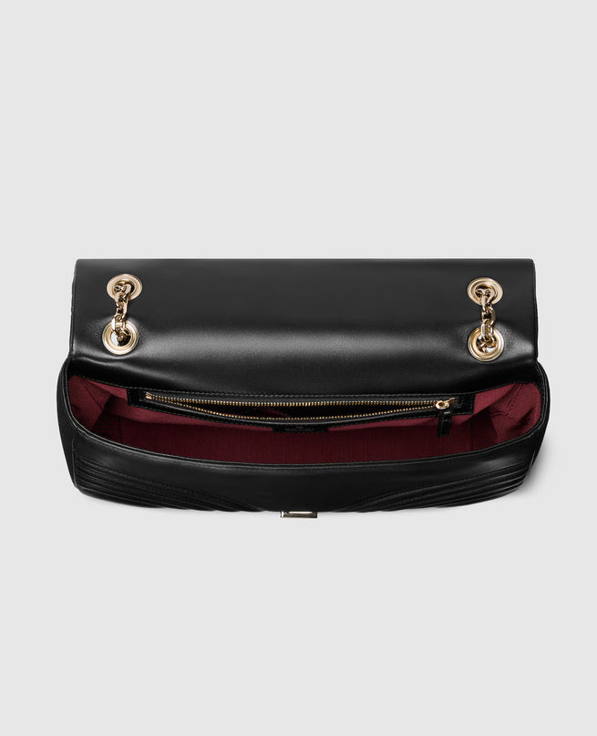 Sac à épaule grand format à motif GG Marmont - Noir