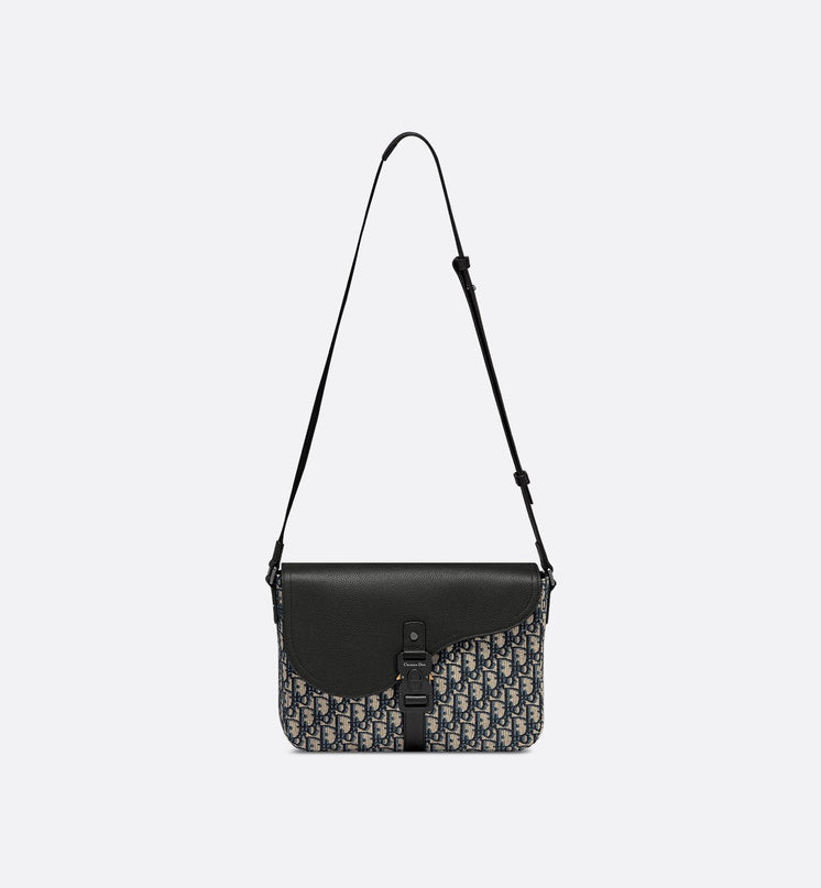 Sac Messenger à rabat Saddle Medium Dior - Beige Noir
