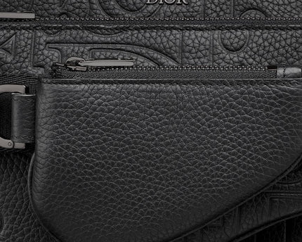 Triple Pouch Saddle Cuir Dior - Noir