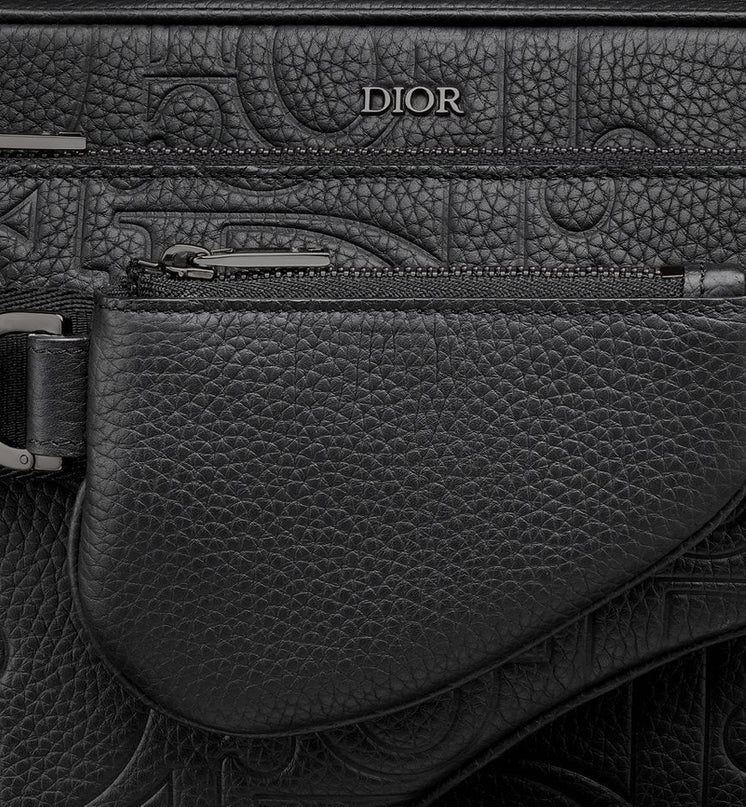 Triple Pouch Saddle Cuir Dior - Noir