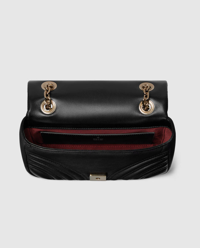 Sac à épaule GG Marmont petit format - Noir