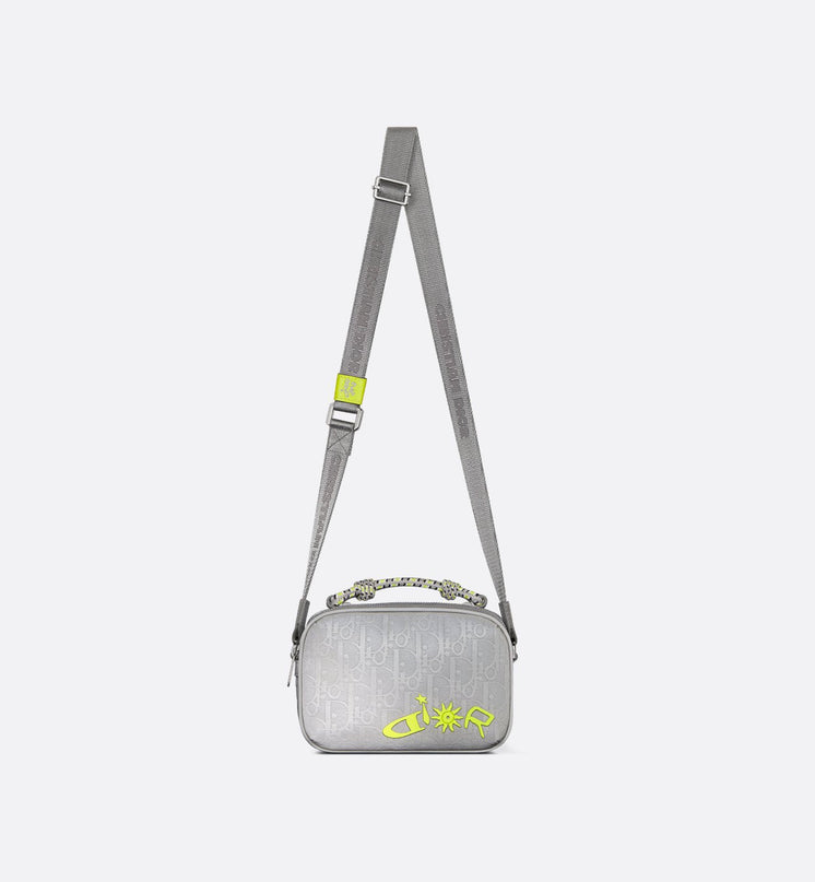 Mini sac zippé DIOR AND LEWIS HAMILTON - Gris