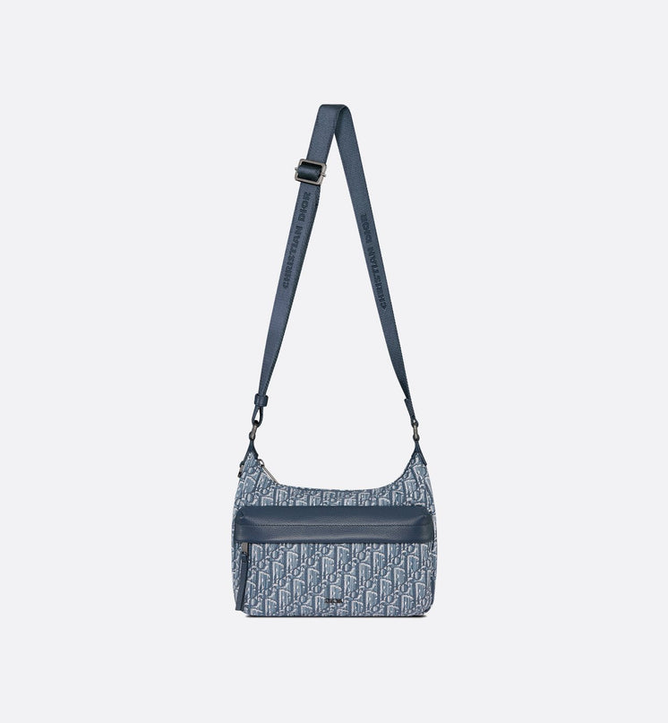 Sac Hobo Rider Soft Small Dior - Bleu