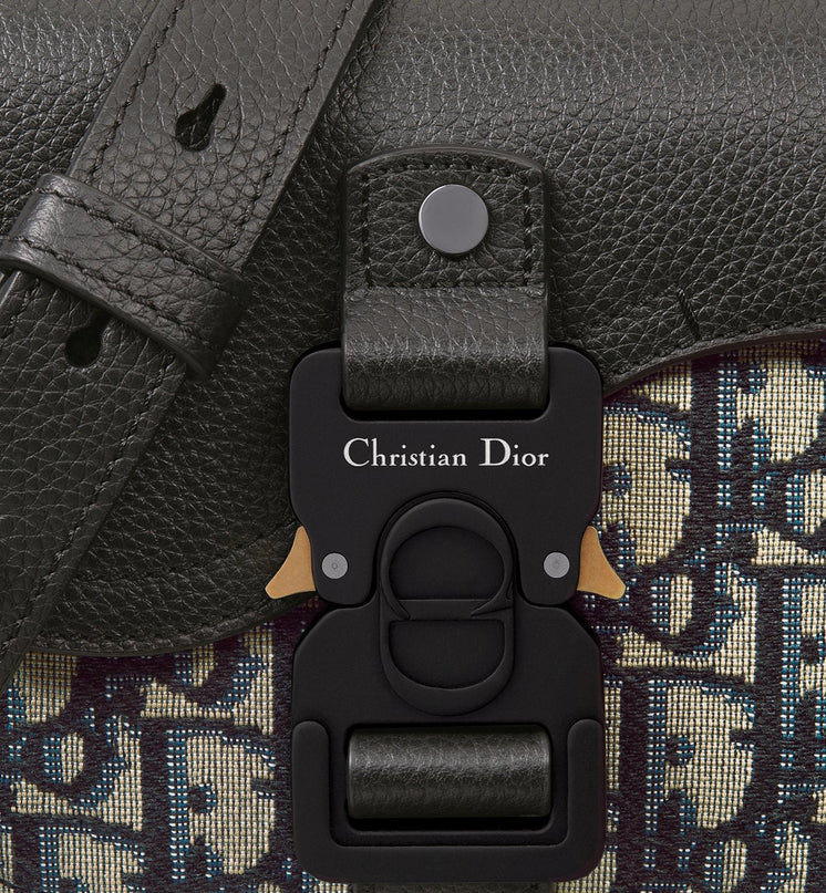 Mini sac Messenger Dior à rabat Saddle Toile - Beige