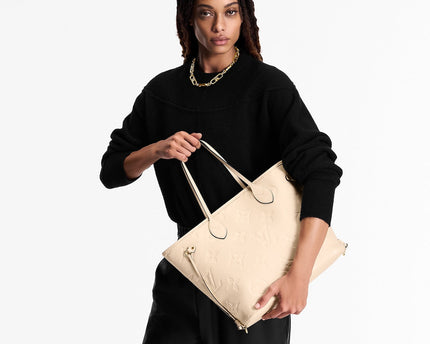 Sac Neverfull MM- LV - Blanc cassé