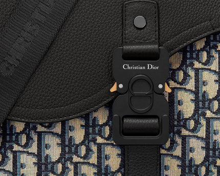 Sac Messenger à rabat Saddle Medium Dior - Beige Noir