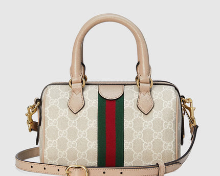Sac Boston GG Ophidia petit format - Blanc