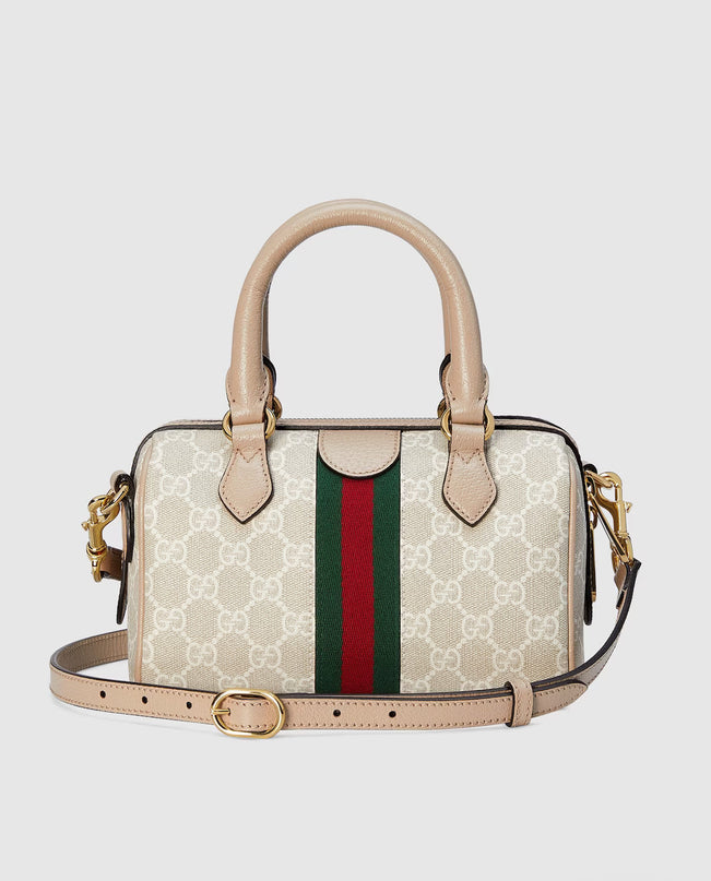 Sac Boston GG Ophidia petit format - Blanc